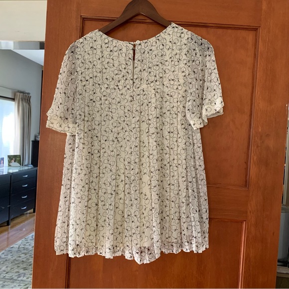 See by Chloe Silk Printed Pleated Swiss Dot Blouse - 10 - Picture 2 of 7